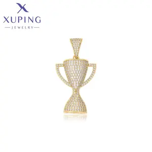 X000683469 XUPING Jewelry Fashion Wine Glass Pendants 14K Gold Plated Jewelry Zircon Decoration Necklace Pendant