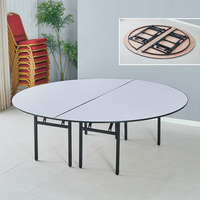 Table ronde pliable robuste pour mariage, hôtel, salle à manger, table ronde pliable blanche pour événements, banquet