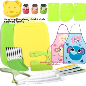 17-piece <strong>Childrens</strong> <strong>Cutlery</strong> Safety <strong>Set</strong> Non-slip Hand-safe Plastic Knife Cutting Board Playset Eight-Piece <strong>Set</strong>; Pretend SimulaSure - Product Image 5