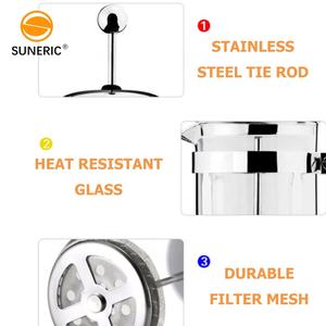 Cafetière Portable 600ml, acier inoxydable, petit appareil à café ou à thé, résistant à la chaleur, presse française - Product Image 5