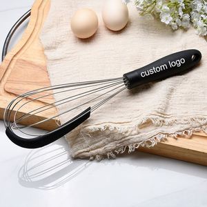 Outil de pâtisserie créatif en acier inoxydable + spatule en silicone, fouet à œufs deux-en-un, outil de mélange pour la cuisine à domicile - Product Image 1