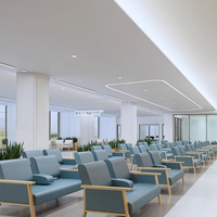 Sillón de Recepción de Madera Ajustable Antibacteriano para Uso Médico, Hospitalario y Escolar