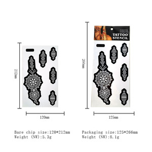 Plantilla autoadhesiva de PVC personalizada, transferencia DIY, pegatina temporal de impresión, pintura facial de mano, plantilla de tatuaje con aerógrafo Henna - Product Image 6