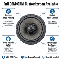 Haut-parleur coaxial moto OEM 6,5 pouces, cône en fibre de carbone, bobine vocale 38,5 mm, aimant 200W 120 mm, vente en gros