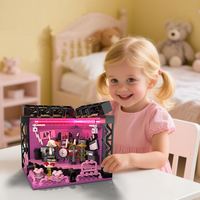 Ensemble de blocs de construction de scène musicale 376 pièces avec mini figurines, batterie et équipement d'éclairage, salle de concert rose, jouet de construction pour enfants