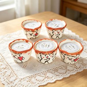 Vela Aromática de Cerámica Hecha a Mano, Linda Taza con Diseño de Perro de Dibujos Animados, Decoración para el Hogar, Regalo de Aromaterapia - Product Image 1