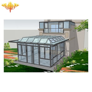 Nuevo diseño conservatorio de invierno de <span class=keywords><strong>casa</strong></span> de vidrio Lowes, de corte térmico de aluminio estudio terraza acristalada - Product Image 1