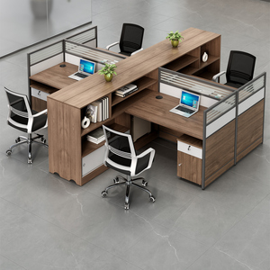 Modern Convertible Modular Grey <b>Wooden</b> <b>Office</b> Furniture Design White Staff <b>Desks</b> - Product Image 3