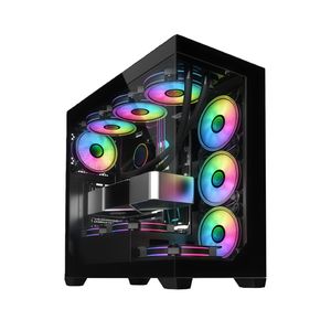 PC Desktop Gaming Intel Core I5 I7 con Case Panoramico, Computer ad Alte Prestazioni, Supporta RTX 3060, Design con Raffreddamento a Liquido per Esports - Product Image 1