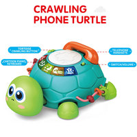 Juguete Educativo Multifuncional de Plástico para Bebés, Teléfono de Juguete con Nuevo Diseño de Piano, Tortuga Musical con Funciones de Inducción para Gatear