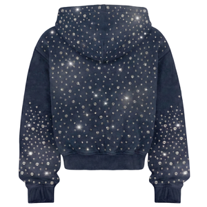 Sweat à capuche zippé pour homme en coton lourd, avec strass, en molleton français, lavage vintage personnalisé, broderie de logo personnalisée TKAN600 - Product Image 2