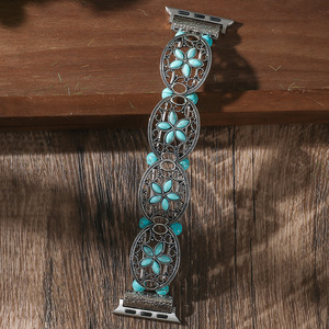 Correa de reloj inteligente con cuentas elásticas turquesa Bohemia, ajuste ajustable Universal para relojes, accesorio de moda con abalorios hechos a mano - Product Image 4