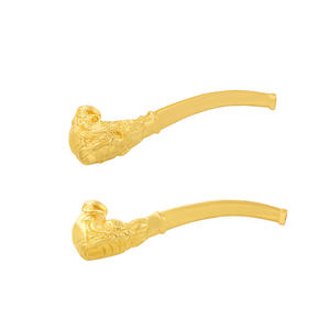 Portasigarette Antico Drago e Fenice Dorati, Set per Fumatori con Pipa Placcata in Oro, Oggetti Decorativi in Rame da Collezione, Guangdong - Product Image 5