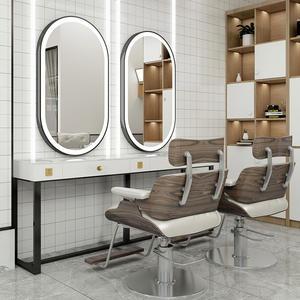 Nouveau luxe salon de coiffure miroir bureau Double miroir miroir salon de coiffure dédié salon de coiffure marbre verre meubles de salon - Product Image 4