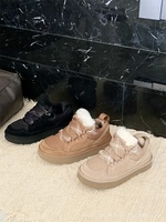 Bottes d'hiver de luxe 2026 en cuir véritable et daim, mini-bottines doublées en peau de mouton, unisexe, à enfiler, chaussures décontractées