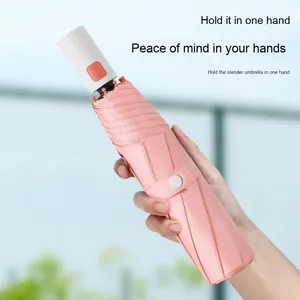 Parapluie pliable pour femme, style japonais et coréen, entièrement automatique, protection UV 70 %, design moderne pour les voyages, en vinyle, résistant au soleil et à la pluie - Product Image 5