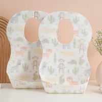 Bavoirs jetables en tissu épaissi 7,1g, emballage individuel, en stock, pour bébés, sans lavage, pour l'alimentation et les soins des enfants