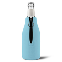 Manchon isotherme personnalisé pour bouteille de bière avec fermeture éclair, en néoprène, portable et pliable pour bouteille de bière