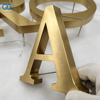 Letrero LED Personalizado con Logotipo 3D para Empresas, Letrero Luminoso con Retroiluminación LED, Letrero Iluminado de Acrílico y Metal Dorado