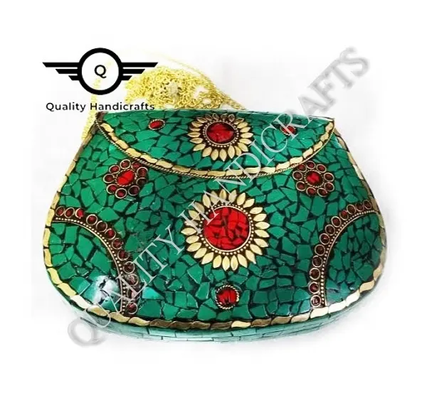 Neues Bestes Design Damen Sommer Strand Metall runde Handtasche / Kupplungstasche / Damenhandtasche von Qualität Handwerk