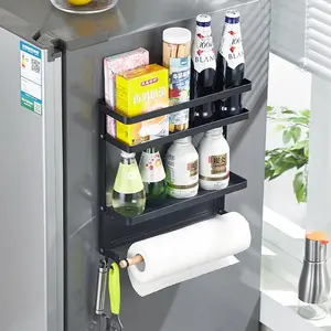 Estante de especias magnético de ahorro de espacio montado en la pared de la cocina del hogar soporte de condimento magnético para nevera