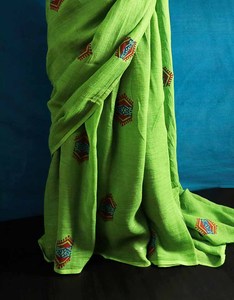Nueva llegada UDDUP indio mano bloque impreso puro Lino Saree diseño elegante Unisex para ocasiones especiales ropa de fiesta - Product Image 5