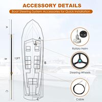 Kit de câble de direction pour bateau 10/12/13/14/15FT, système de direction hors-bord avec volant rotatif de 12,5 pouces