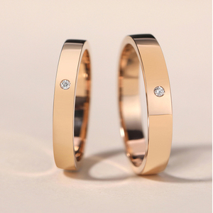 Anillos de Compromiso de diamante de moissanita para pareja, joyas de oro K únicas para ella - Product Image 2