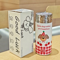 Md499 Cute Cartoon Tasse de voyage isolée en acier inoxydable Thé Café Bouteille d'eau Tasse thermos pour filles Enfants
