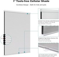 Persianas de Panal Eléctricas Personalizadas de Estilo Popular, Persianas de Panal Inalámbricas Horizontales Integradas para Ventana