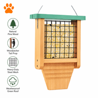 Mangeoire à oiseaux en bois de cèdre de grande capacité, résistante aux intempéries, à suspendre, pour la décoration extérieure du jardin