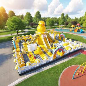 Terrain de jeu gonflable pour enfants de qualité supérieure, parcours d'obstacles coloré, château gonflable en PVC, installation facile pour le plaisir en plein air, sécurité des enfants - Product Image 1