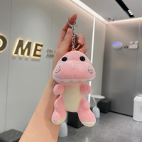 Porte-clés en peluche dinosaure mignon de dessin animé en gros, pendentif anti-perte de sac à main de haute qualité, décoration, cadeau promotionnel