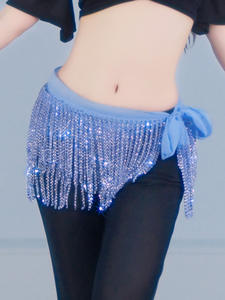 Costumes de danse du ventre les plus vendus, chaîne de hanche à paillettes et franges, ceinture de danse, ensemble de danse en soie/coton - Product Image 5