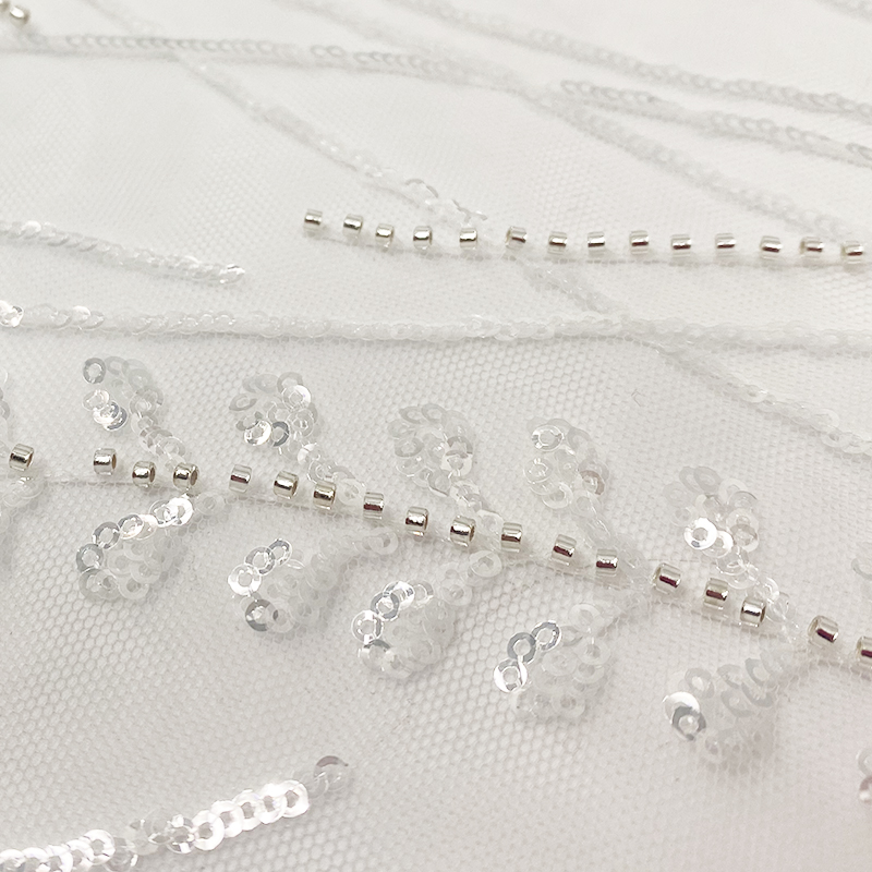 Оптовая продажа, шикарная тяжелая ткань из бисера, кружева, вышивки блестками