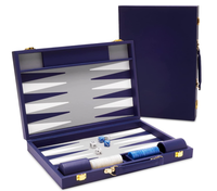Jeu de backgammon de luxe avec dés, matériaux en plastique et en bois, forme carrée, logo personnalisé, taille standard, marque YSBARS, boîte en étain/bois