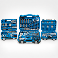 Lot de 222 outils à douilles complets avec cliquet, embouts de tournevis, jeu de douilles hexagonales et mallette de transport moulée par soufflage pour réparation OEM