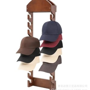 Estante de pared de madera para gorras de béisbol, estante de exhibición de sombreros de varias capas para uso doméstico, organizador de almacenamiento tipo gancho - Product Image 1