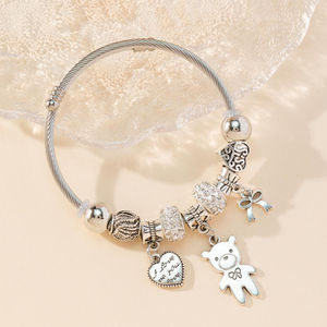 Pulseras con Colgante <span class=keywords><strong>de</strong></span> Trébol y Candado <span class=keywords><strong>de</strong></span> Corazón, Cadena Fátima, Joyería Fina para Mujer, Brazaletes con Dijes Elegantes y a la Moda - Product Image 5