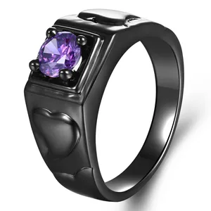 Nieuwe Ontwerpen Mode Zwart Goud Ring Mannen Ringen Zilver 925 Goud Zirkoon Zwart Wolfraam Diamanten Ringen Voor Mannen
