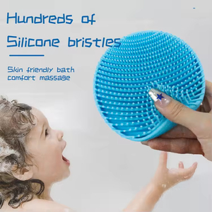 Cepillo de Silicona Redondo de Color Sólido de Grado Alimenticio para Limpieza del <span class=keywords><strong>Cuero</strong></span> <span class=keywords><strong>Cabelludo</strong></span> con Cerdas Suaves de Silicona para Uso Corporal - Product Image 5