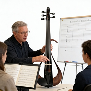 Violín Eléctrico de 5 Cuerdas de la <span class=keywords><strong>Mejor</strong></span> Calidad y Sonido Electroacústico, Tonos Ricos y Completos para Grabación y Interpretación - Product Image 1
