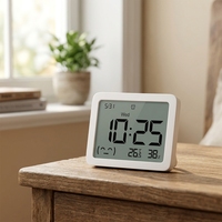 ZenMeasure - Capteur de température et d'humidité professionnel avec écran LCD, fonction d'alarme, date et heure, horloge numérique intelligente