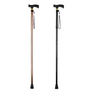 Canne de marche pliante en alliage d'aluminium, canne télescopique réglable en 4 sections pour personnes âgées, randonnée avec embout en caoutchouc antidérapant - Product Image 1