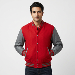 Blouson Bomber de Baseball pour Hommes, Personnalisable, Vente en Gros, Impression de Logo, Uni, Polyester Noir, Garçons - Product Image 1