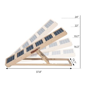 Rampa per animali domestici in legno lunga 39 ", rampa pieghevole per gatti con regolazione dell'altezza da 16.3" a 24 "e tappetino antiscivolo per divano letto, naturale - Product Image 2