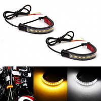Set 2 buah lampu indikator flash cincin 36LED lampu sinyal belok sepeda motor lampu peringatan flash kuning putih
