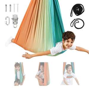 Hamac de thérapie pour enfants Balançoire intérieure et extérieure Hamacs de <span class=keywords><strong>yoga</strong></span> pour l'autisme Adhd Ajouter un câlin jusqu'à 80kg - Product Image 5