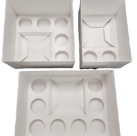 Cajas de Plástico Transparente Blancas al por Mayor para Cupcakes con Tapa Transparente de PVC, Caja de Regalo para Pasteles, Caja Blanca para Cupcakes