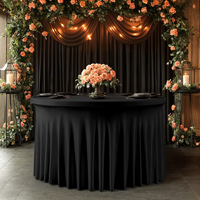 Nappes de table de mariage sans plis, nappe de banquet de mariage ajustée, 4/5/6 pieds, blanc, noir, rondes, en spandex, décoration de fête